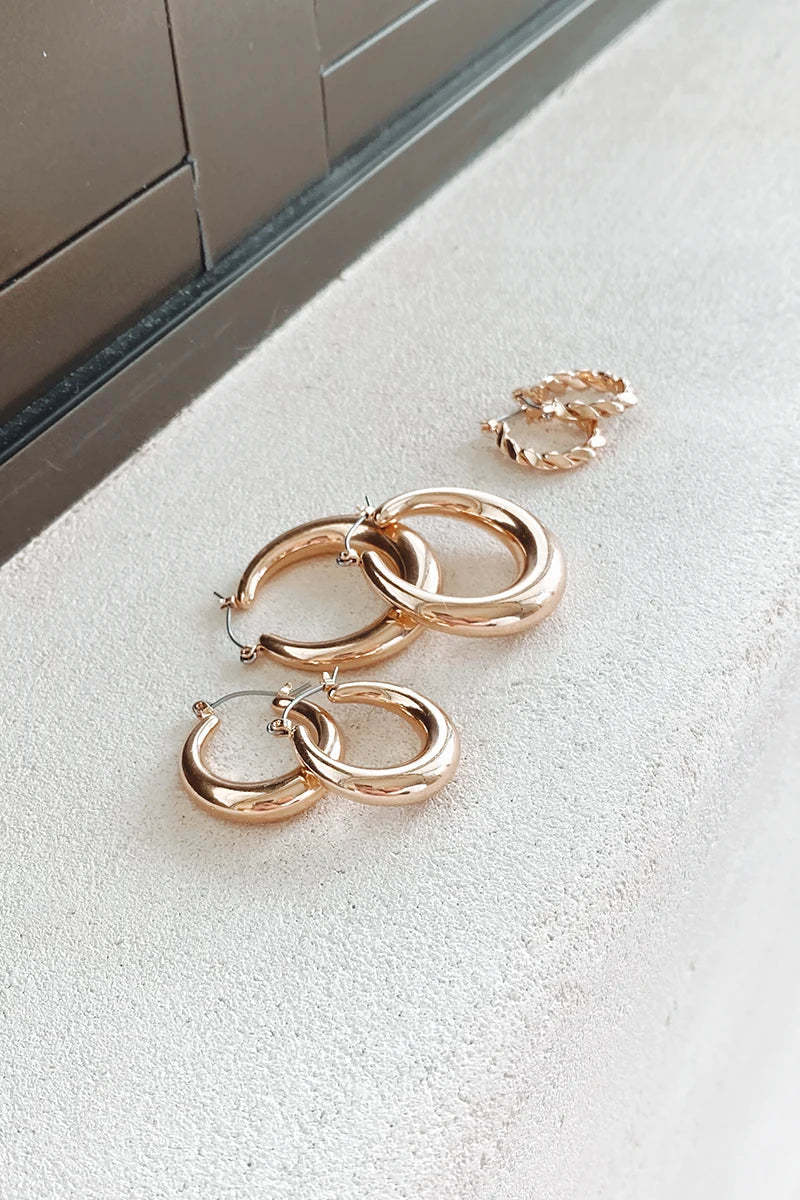 Classic Hoop Set - Gold-ROVOLE