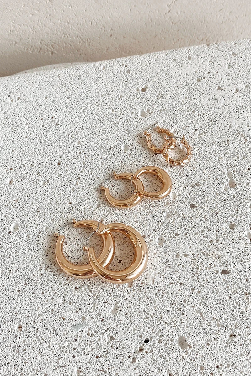 Classic Hoop Set - Gold-ROVOLE