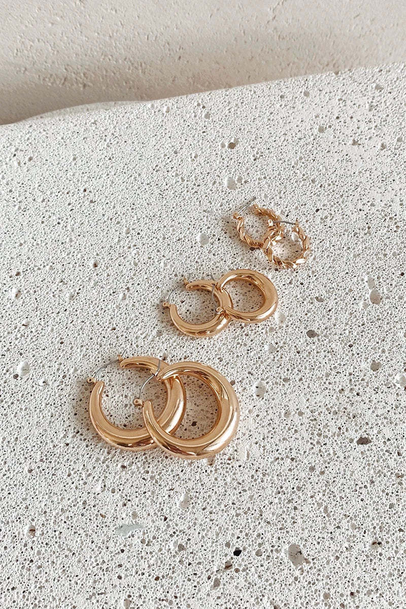 Classic Hoop Set - Gold-ROVOLE