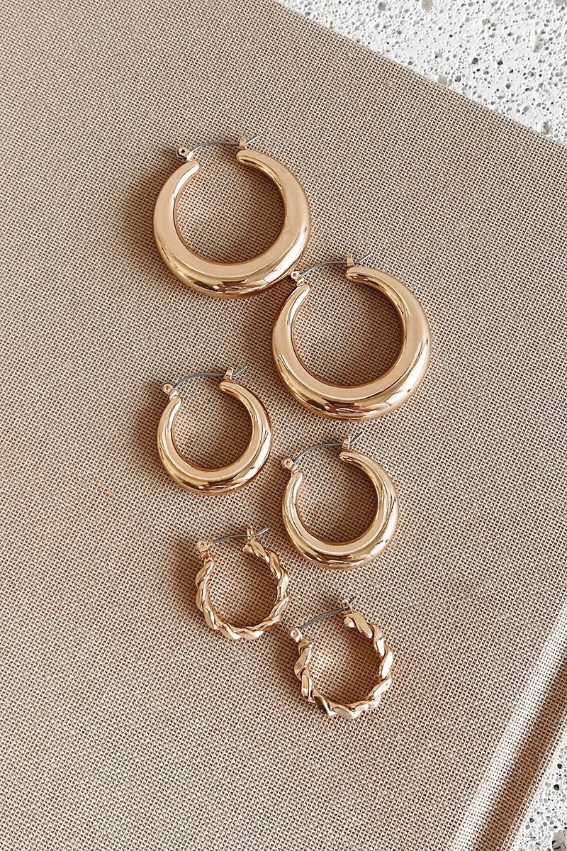 Classic Hoop Set - Gold-ROVOLE