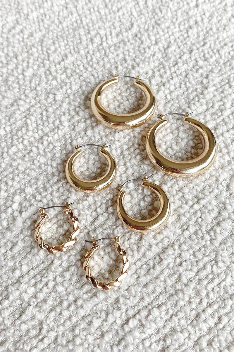 Classic Hoop Set - Gold-ROVOLE