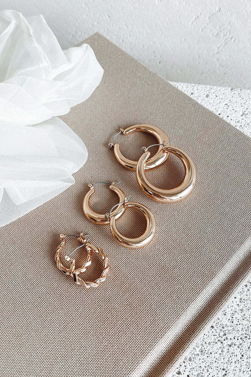Classic Hoop Set - Gold-ROVOLE