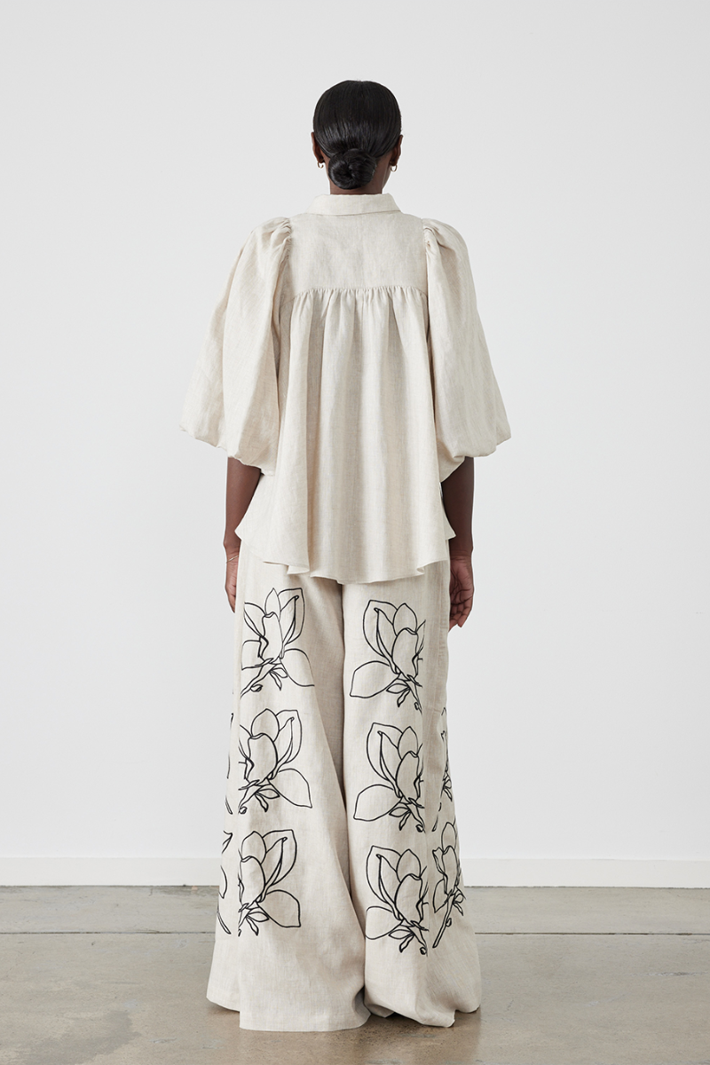 Jasmin Balloon Sleeve Floral Pants Set-CALLISTARI