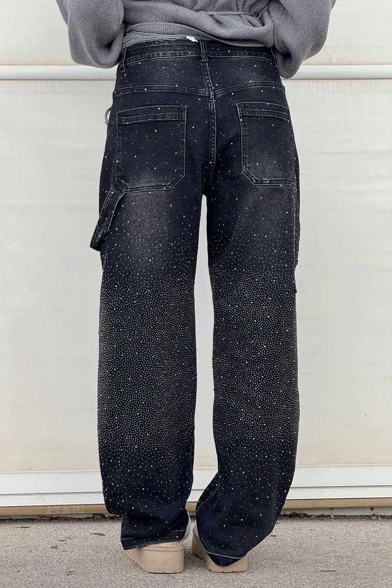 Balloon Carpenter Shine Denim Jeans-ROVOLE