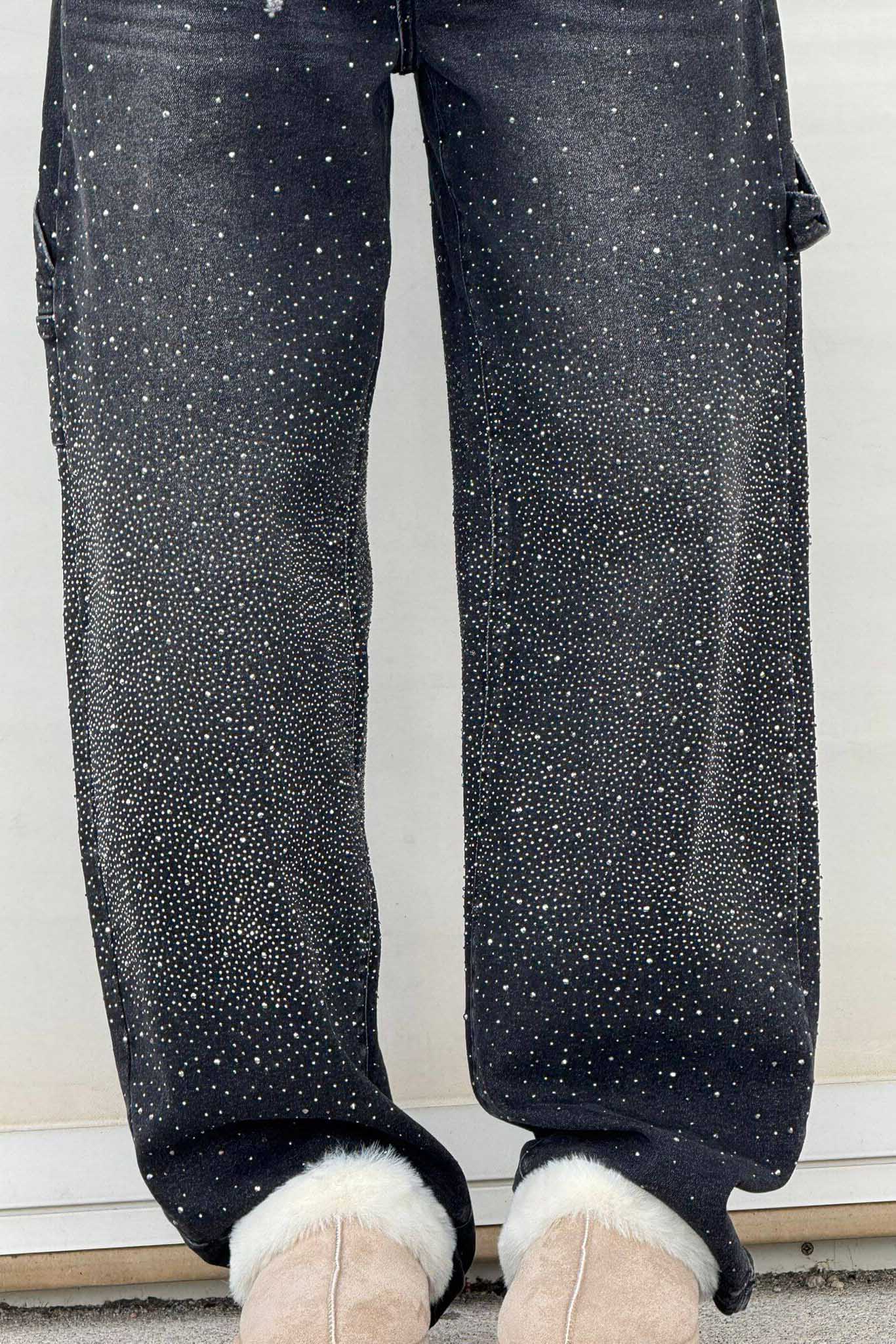 Balloon Carpenter Shine Denim Jeans-ROVOLE