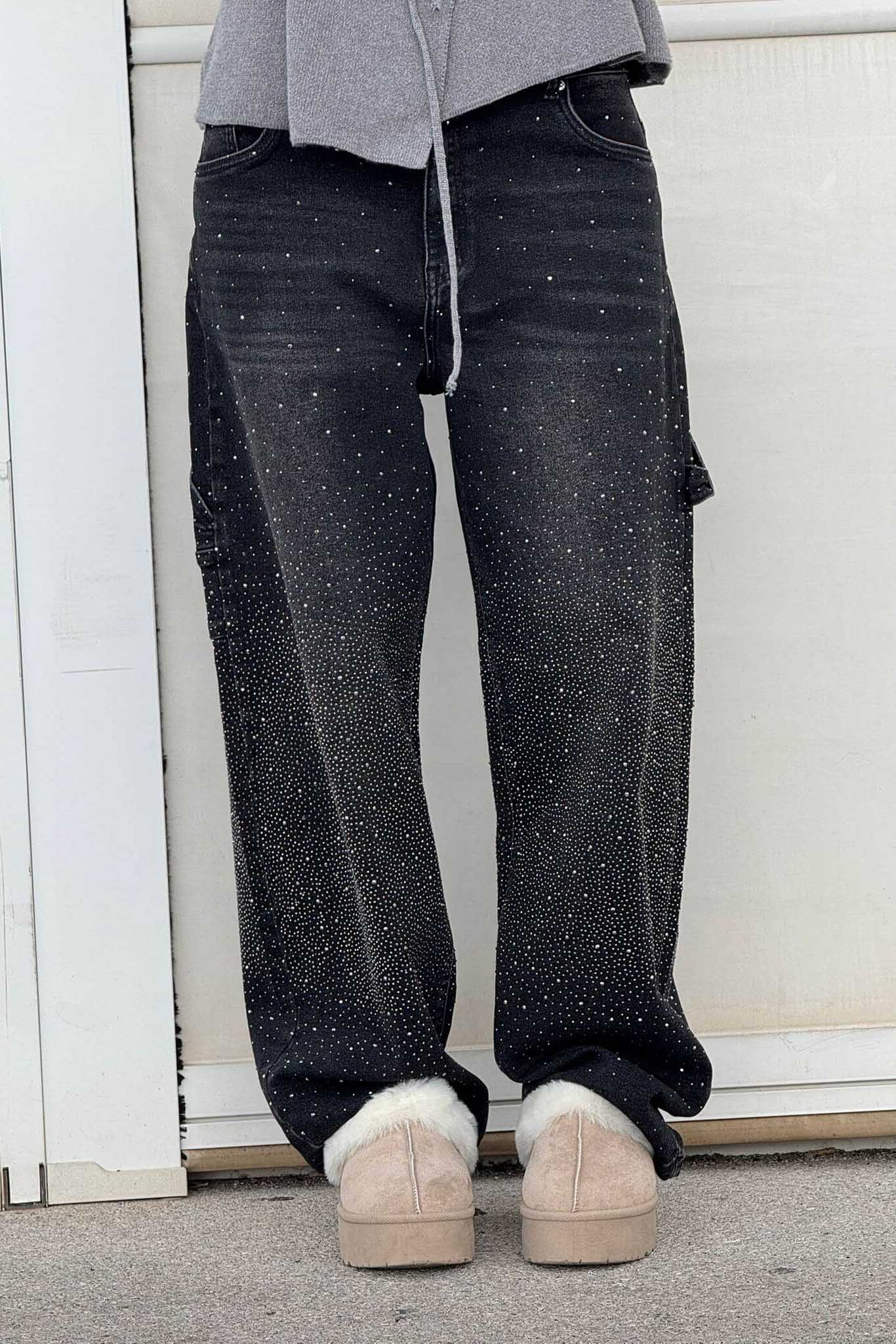 Balloon Carpenter Shine Denim Jeans-ROVOLE