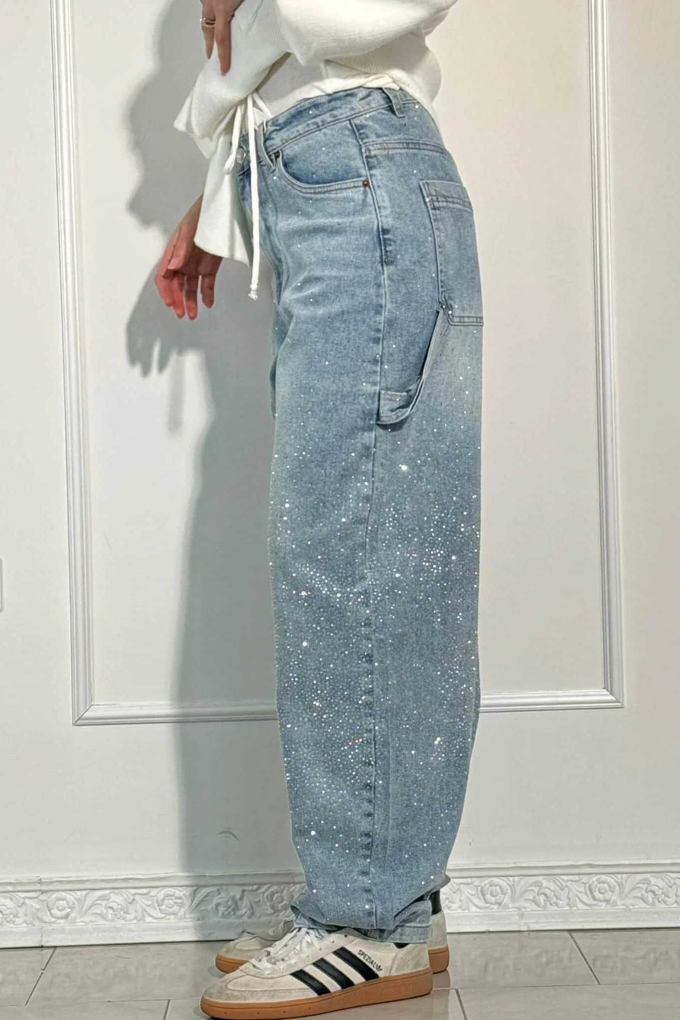 Balloon Carpenter Shine Denim Jeans-ROVOLE