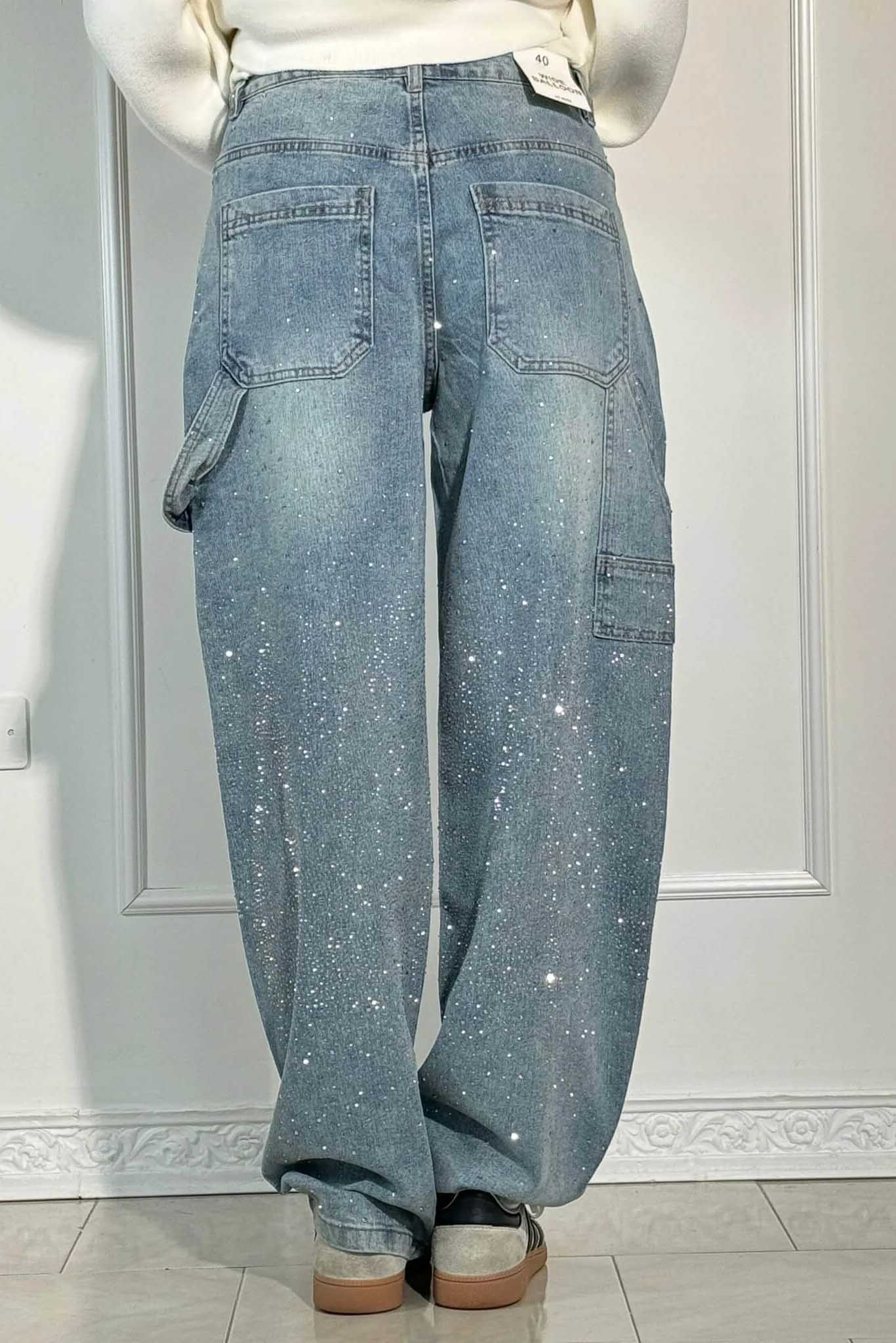 Balloon Carpenter Shine Denim Jeans-ROVOLE