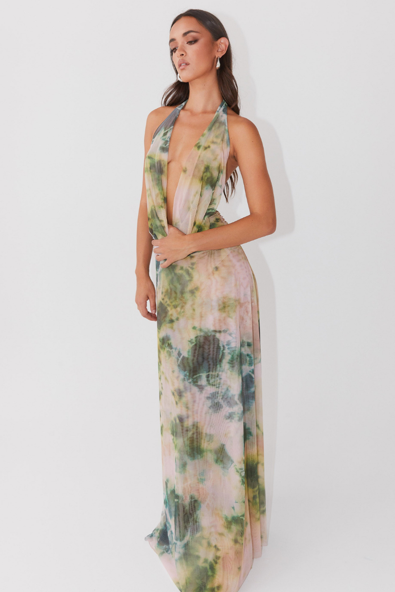 Julie Halterneck Cowl Neck Skirt Set-ROVOLE