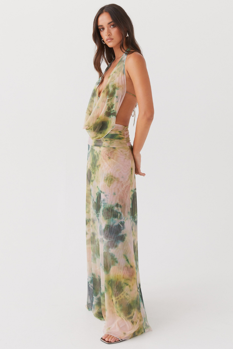 Julie Halterneck Cowl Neck Skirt Set-ROVOLE