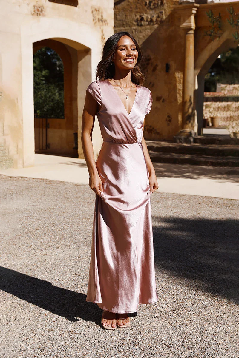 Selma Maxi Dress - Dusty Pink-ROVOLE
