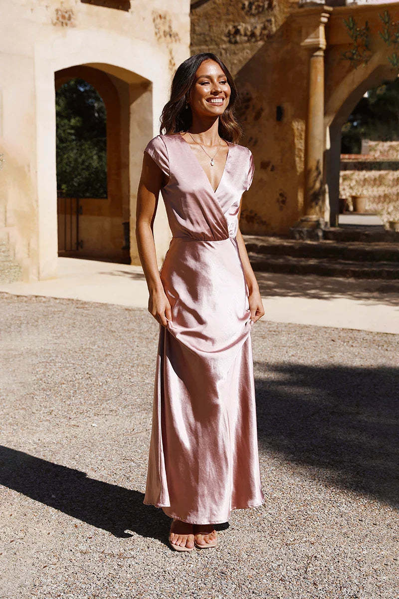 Selma Maxi Dress - Dusty Pink-ROVOLE