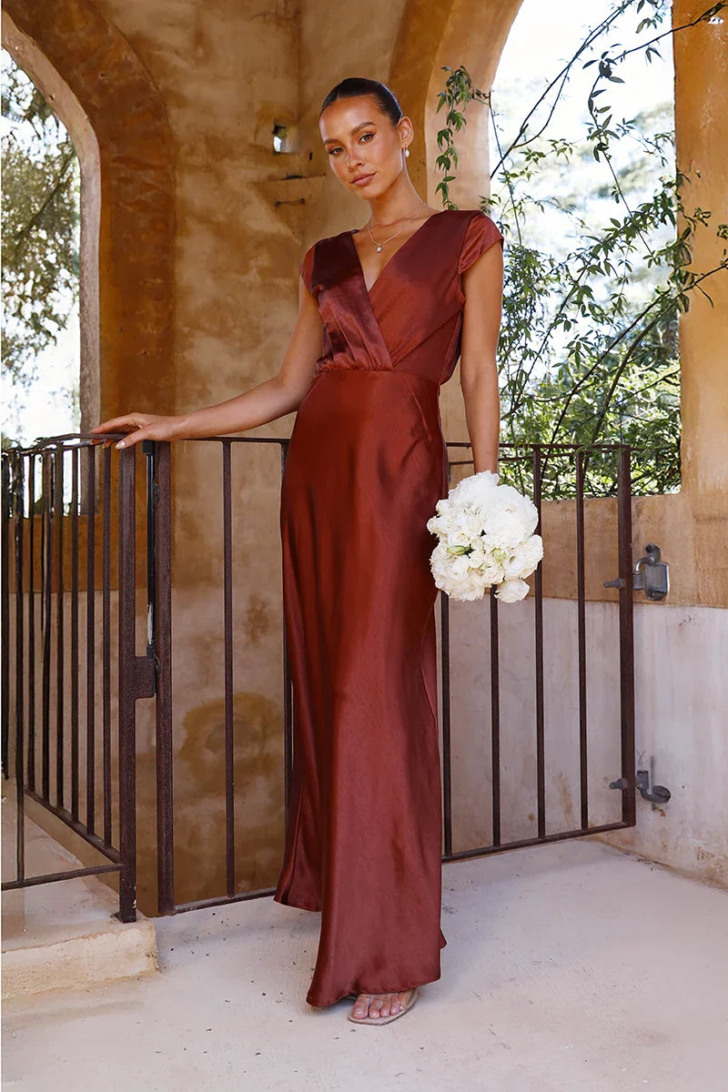 Selma Maxi Dress - Rust-ROVOLE