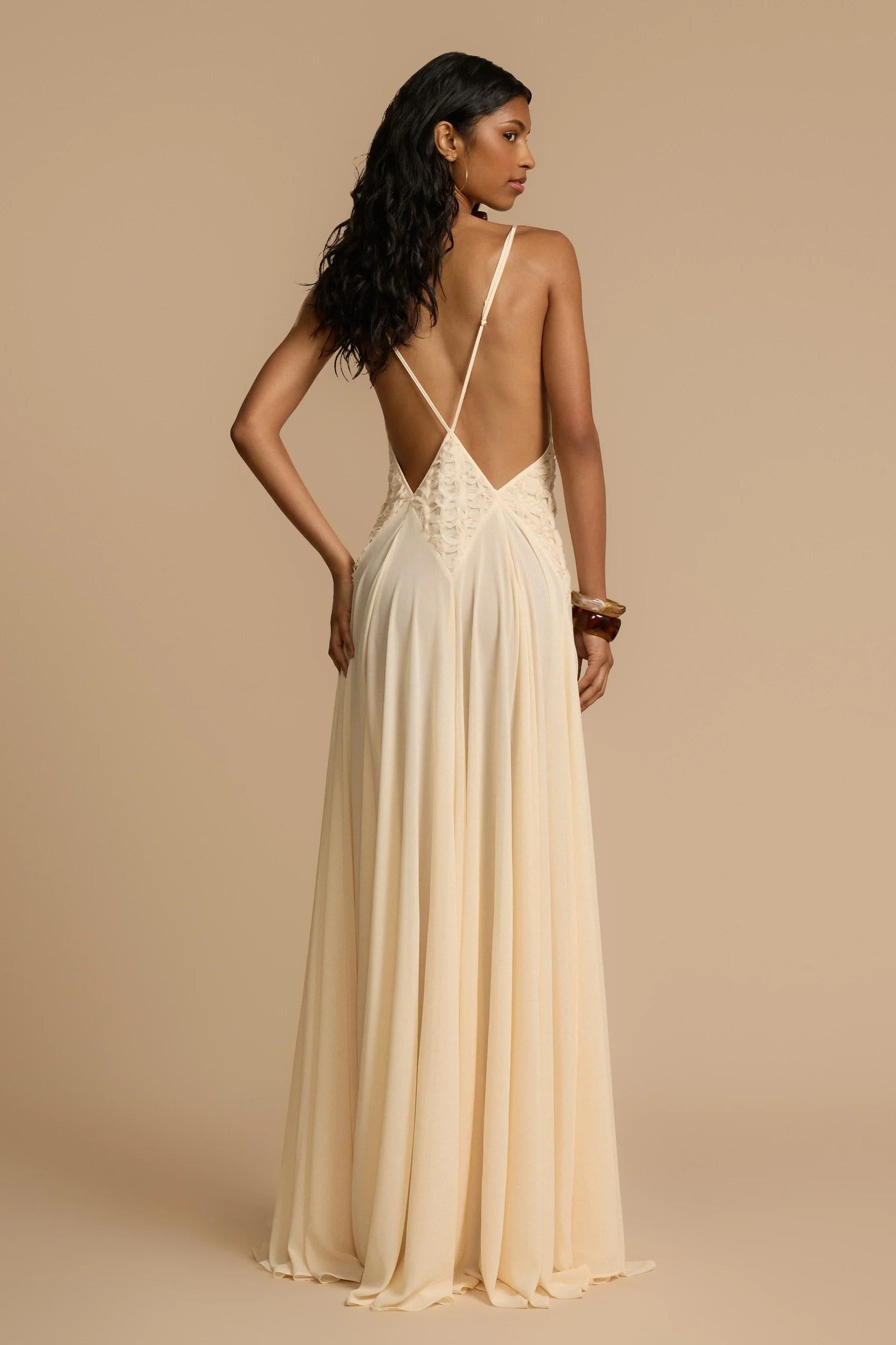 Lavinia Plunging V Maxi Dress-ROVOLE