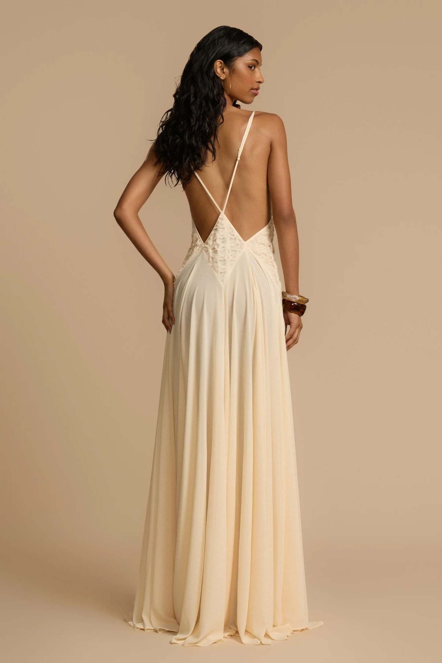 Lavinia Plunging V Maxi Dress-ROVOLE