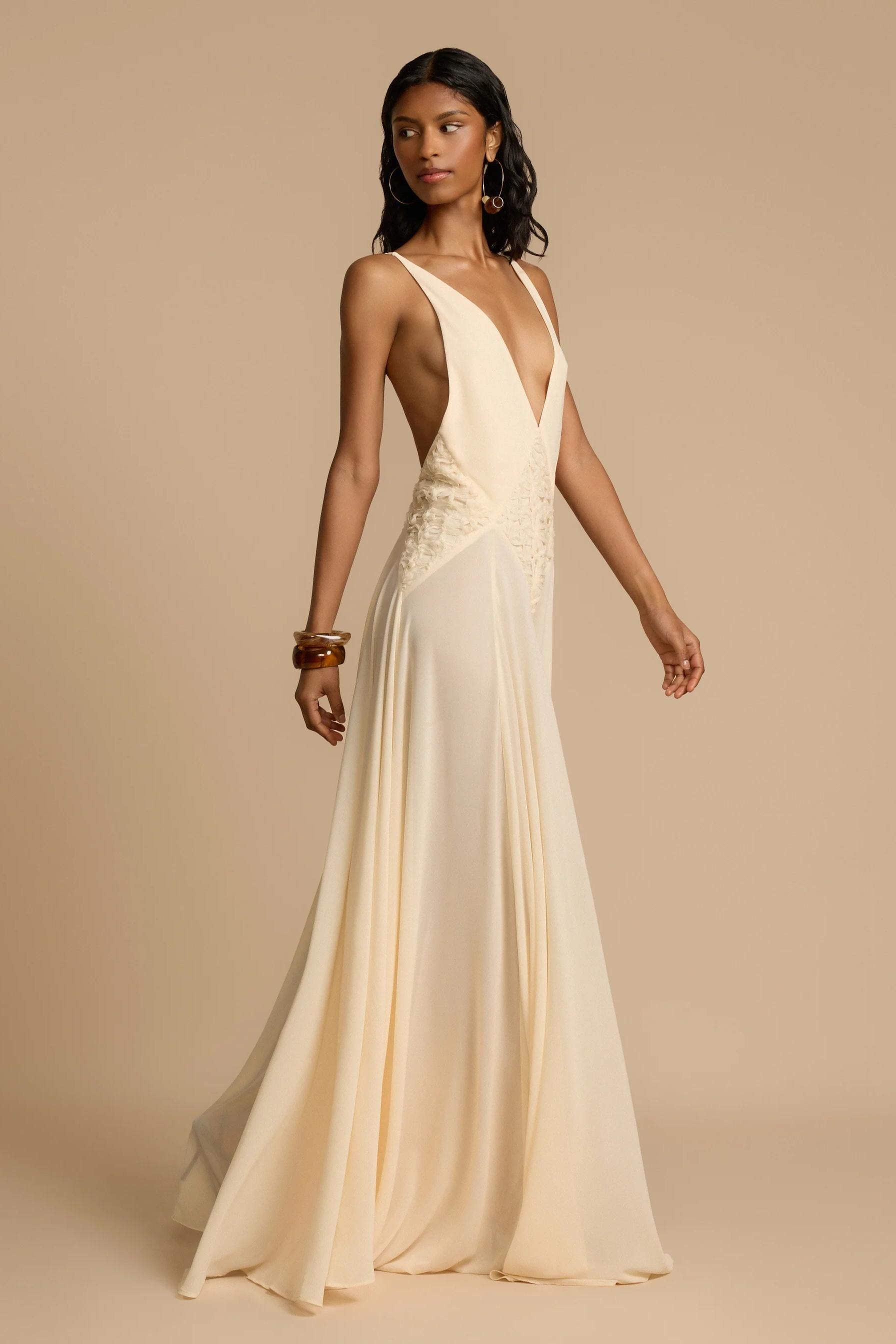 Lavinia Plunging V Maxi Dress-ROVOLE