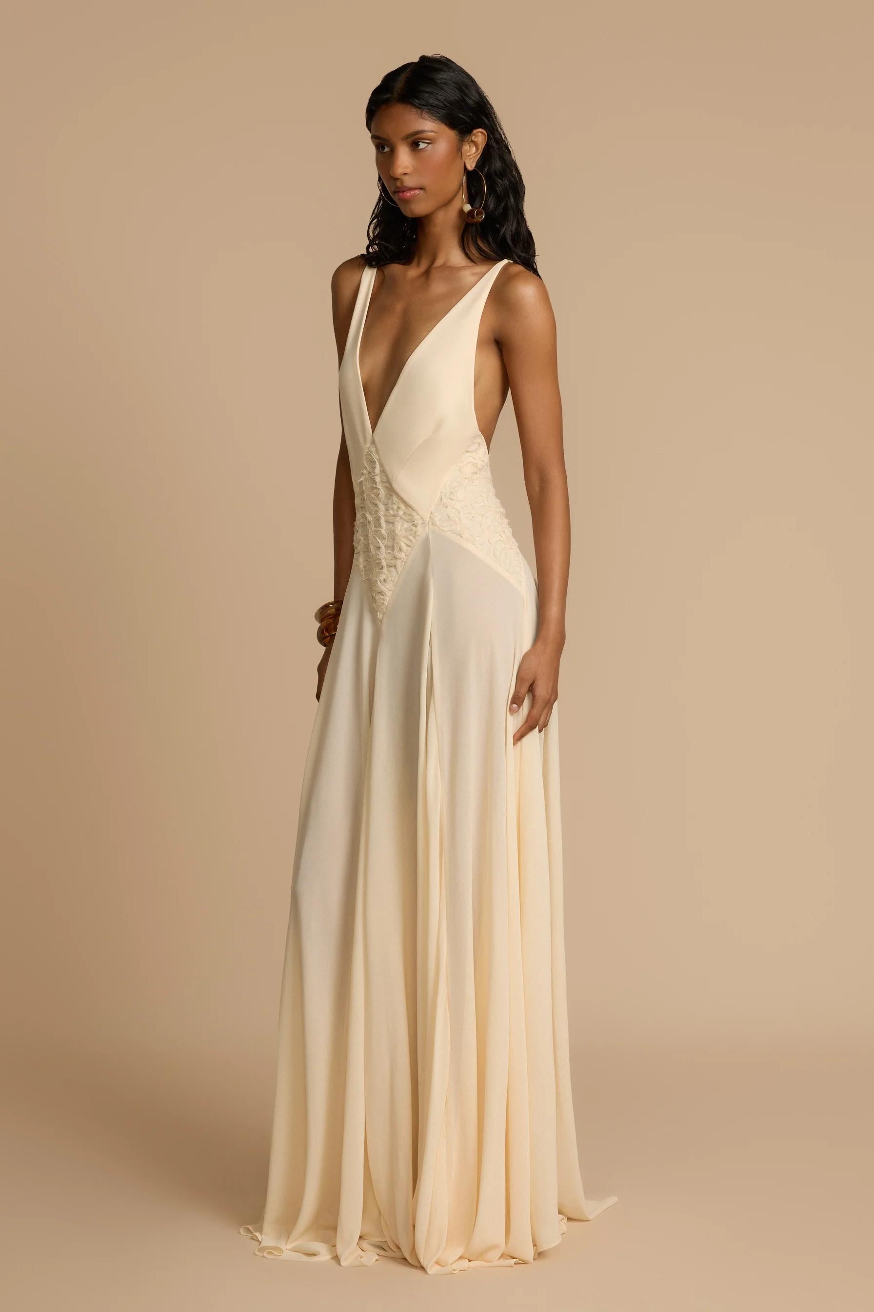 Lavinia Plunging V Maxi Dress-ROVOLE