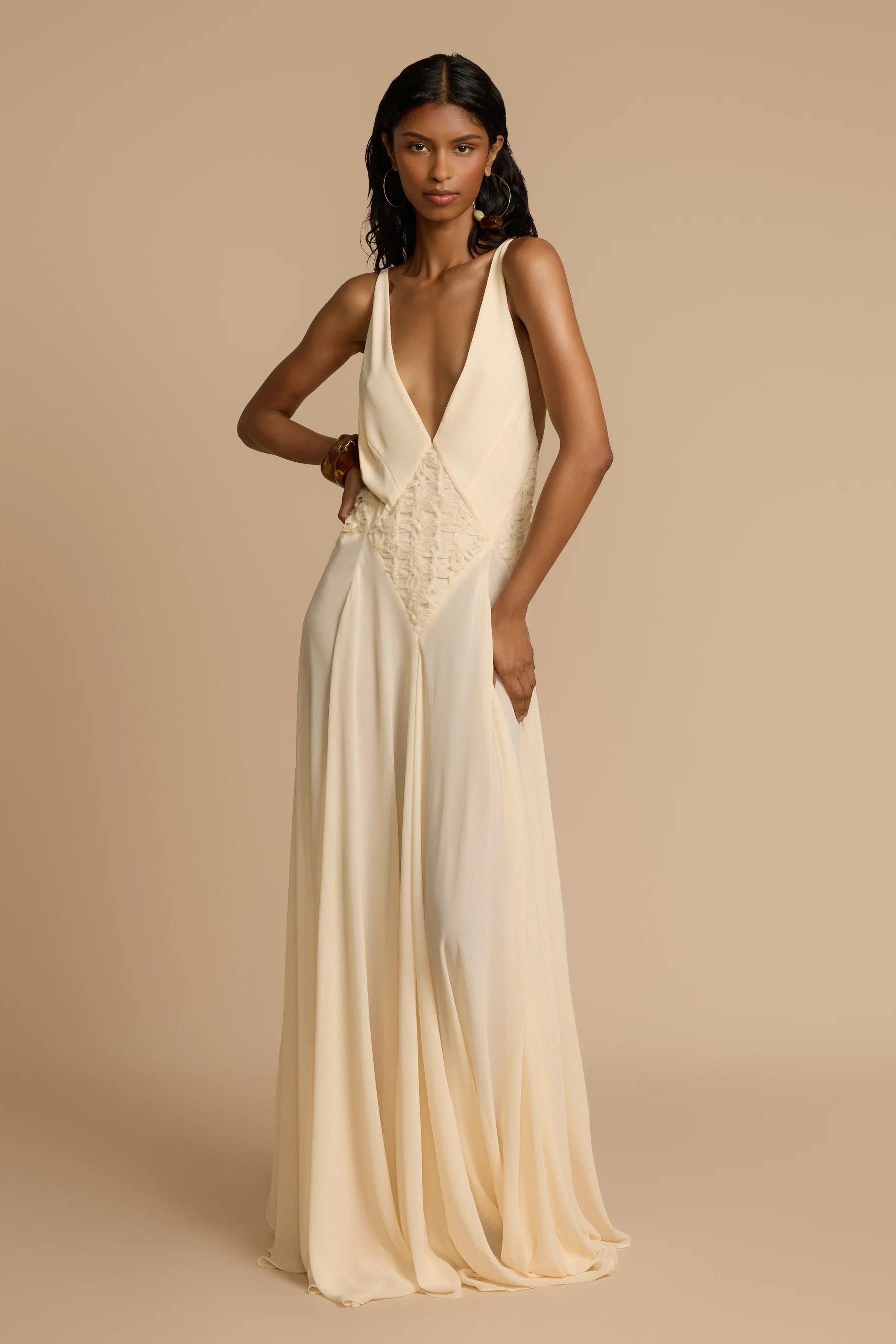 Lavinia Plunging V Maxi Dress-ROVOLE