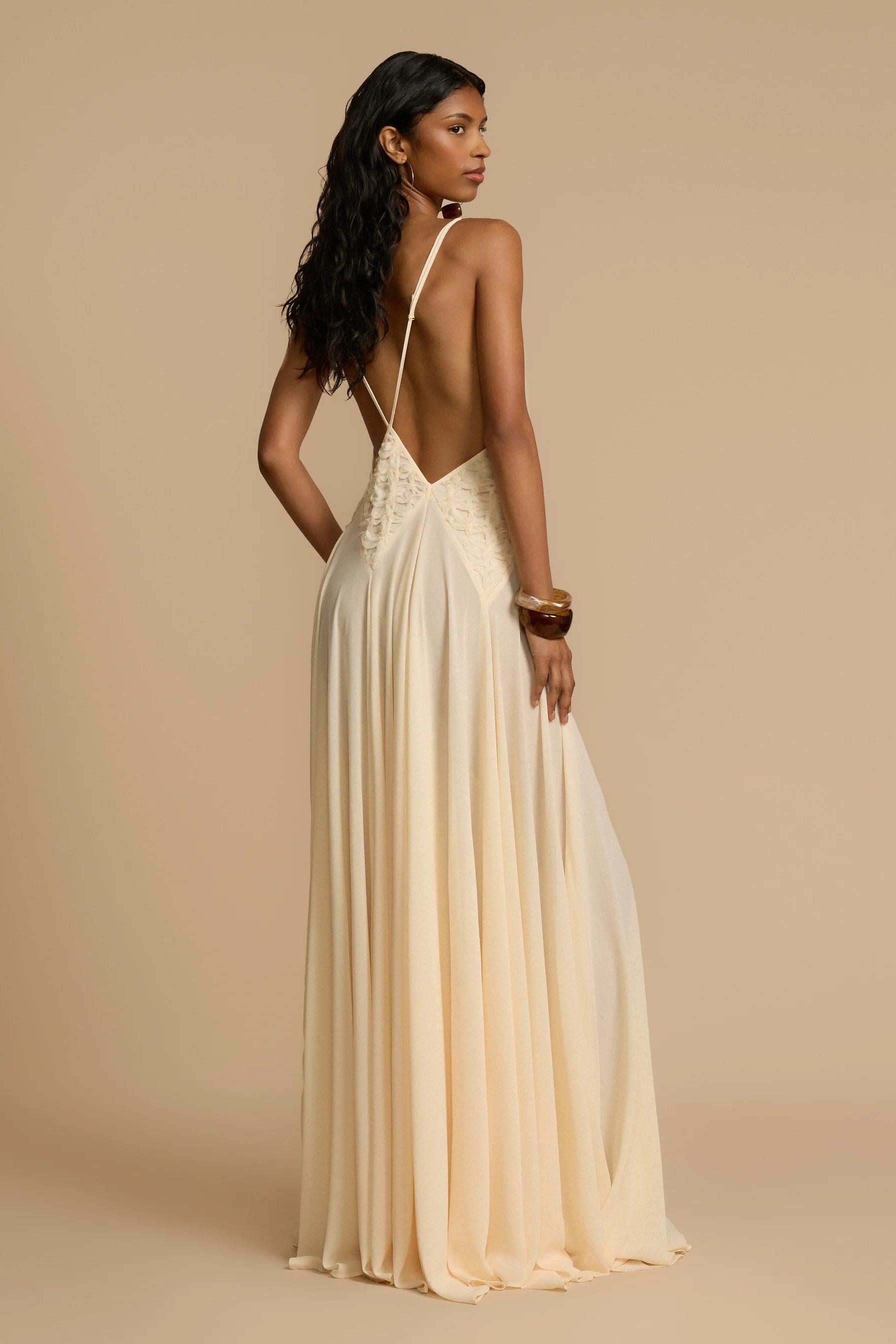 Lavinia Plunging V Maxi Dress-ROVOLE