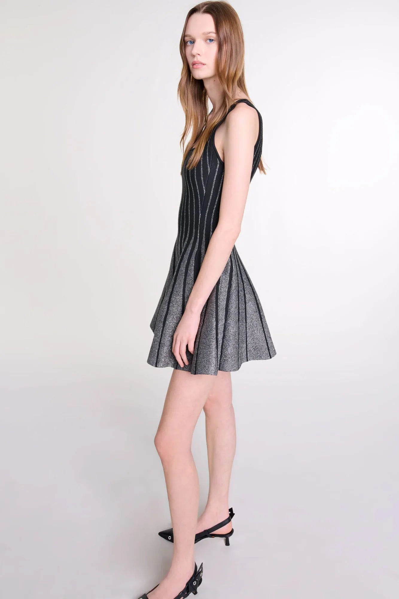Lattice Knit Mini Dress-ROVOLE