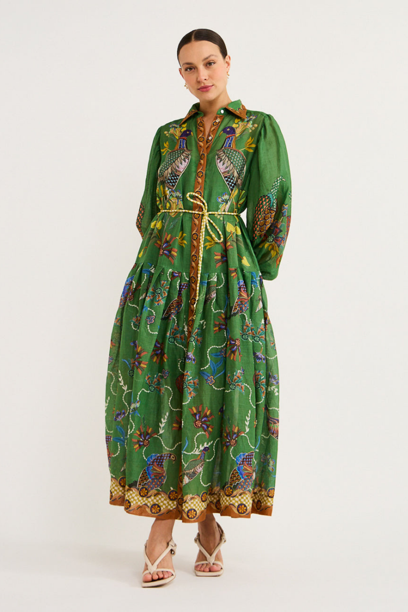Marcella Balloon Sleeve Animal Maxi Dress-ROVOLE