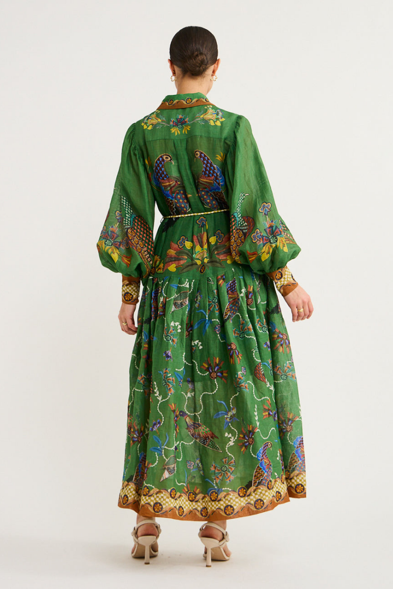 Marcella Balloon Sleeve Animal Maxi Dress-ROVOLE