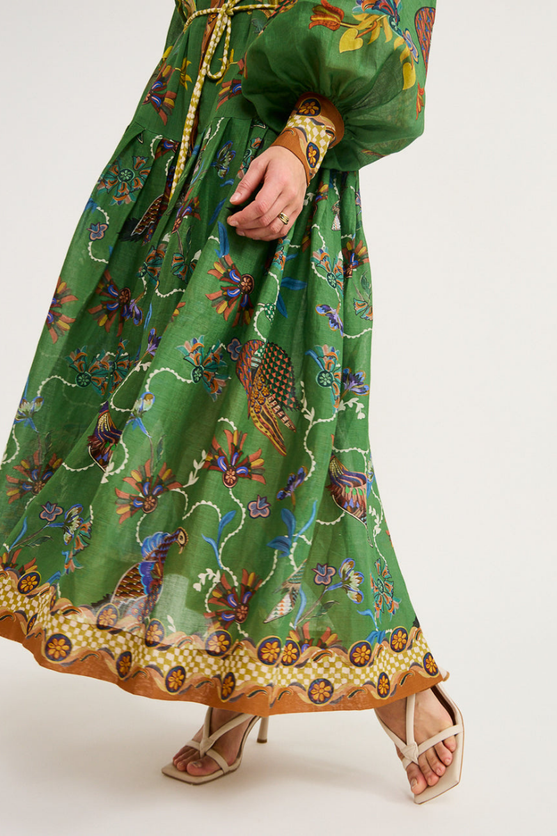 Marcella Balloon Sleeve Animal Maxi Dress-ROVOLE