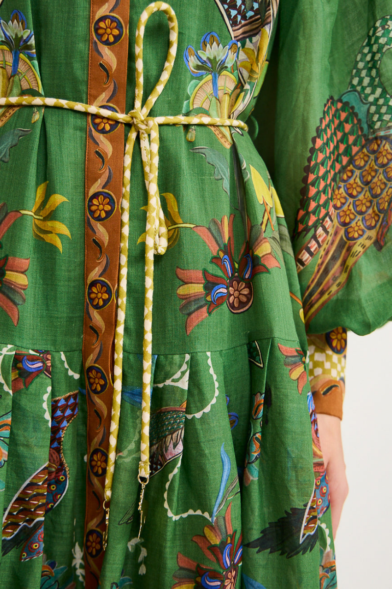 Marcella Balloon Sleeve Animal Maxi Dress-ROVOLE