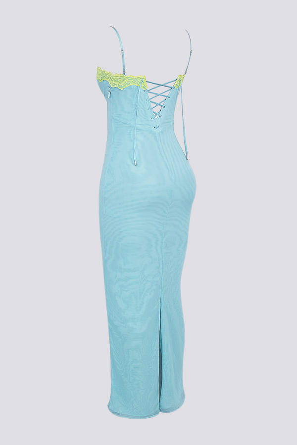 Margaux Spaghetti Slit Maxi Dress-ROVOLE