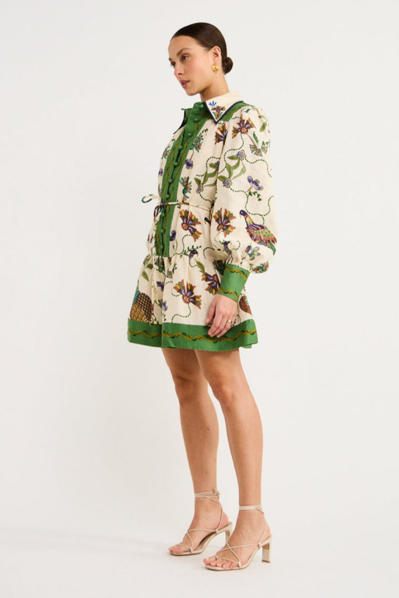 Mauricette Balloon Sleeve Animal Mini Dress-ROVOLE