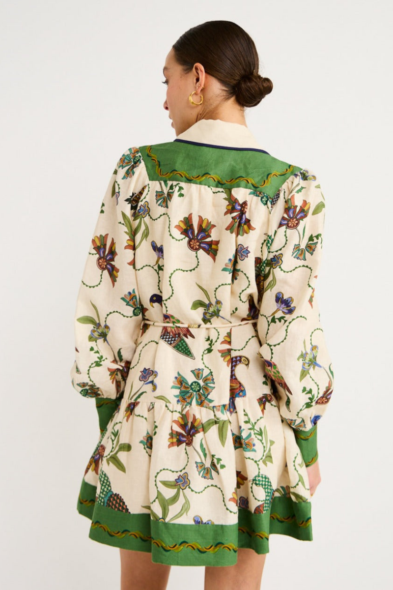 Mauricette Balloon Sleeve Animal Mini Dress-ROVOLE