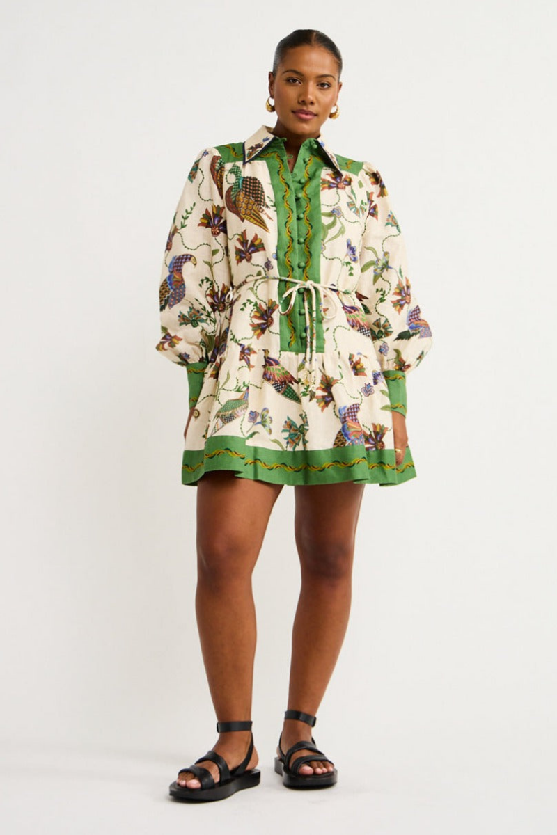 Mauricette Balloon Sleeve Animal Mini Dress-ROVOLE