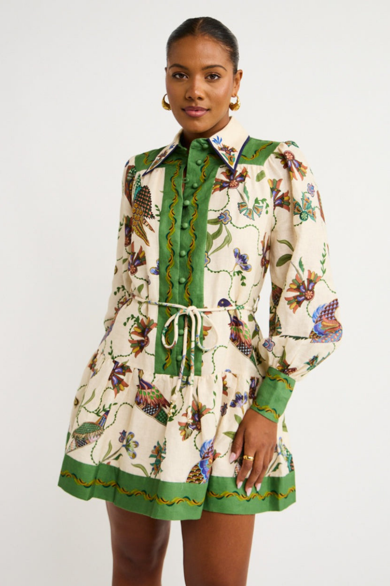 Mauricette Balloon Sleeve Animal Mini Dress-ROVOLE