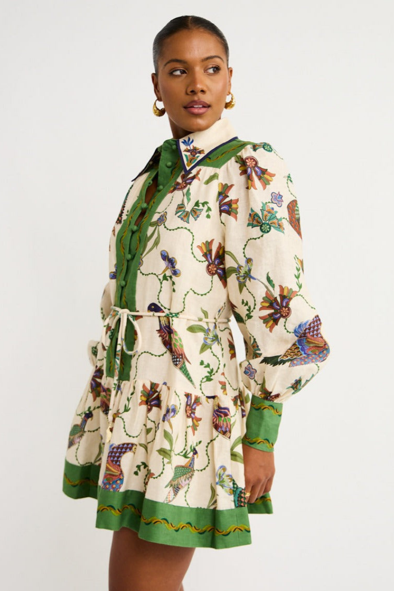 Mauricette Balloon Sleeve Animal Mini Dress-ROVOLE