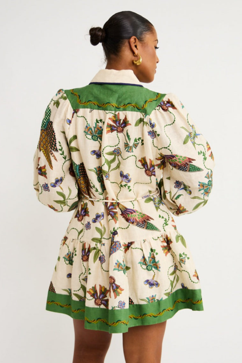 Mauricette Balloon Sleeve Animal Mini Dress-ROVOLE