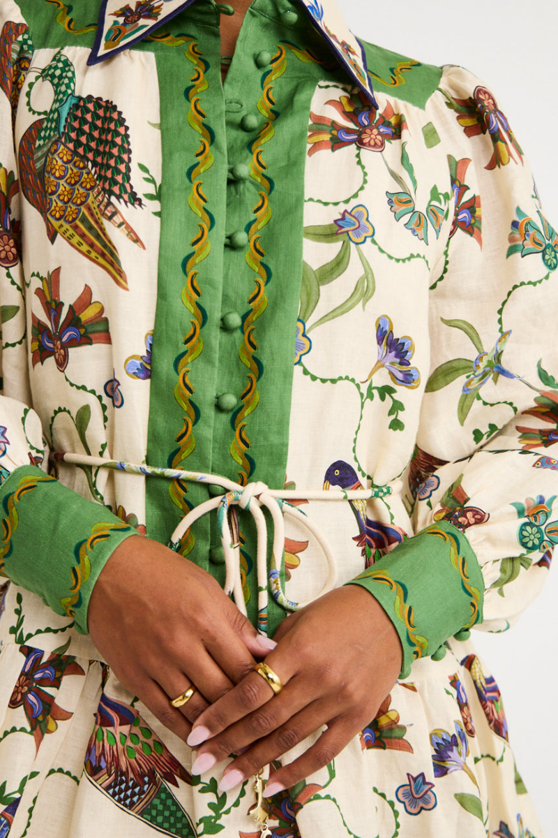 Mauricette Balloon Sleeve Animal Mini Dress-ROVOLE