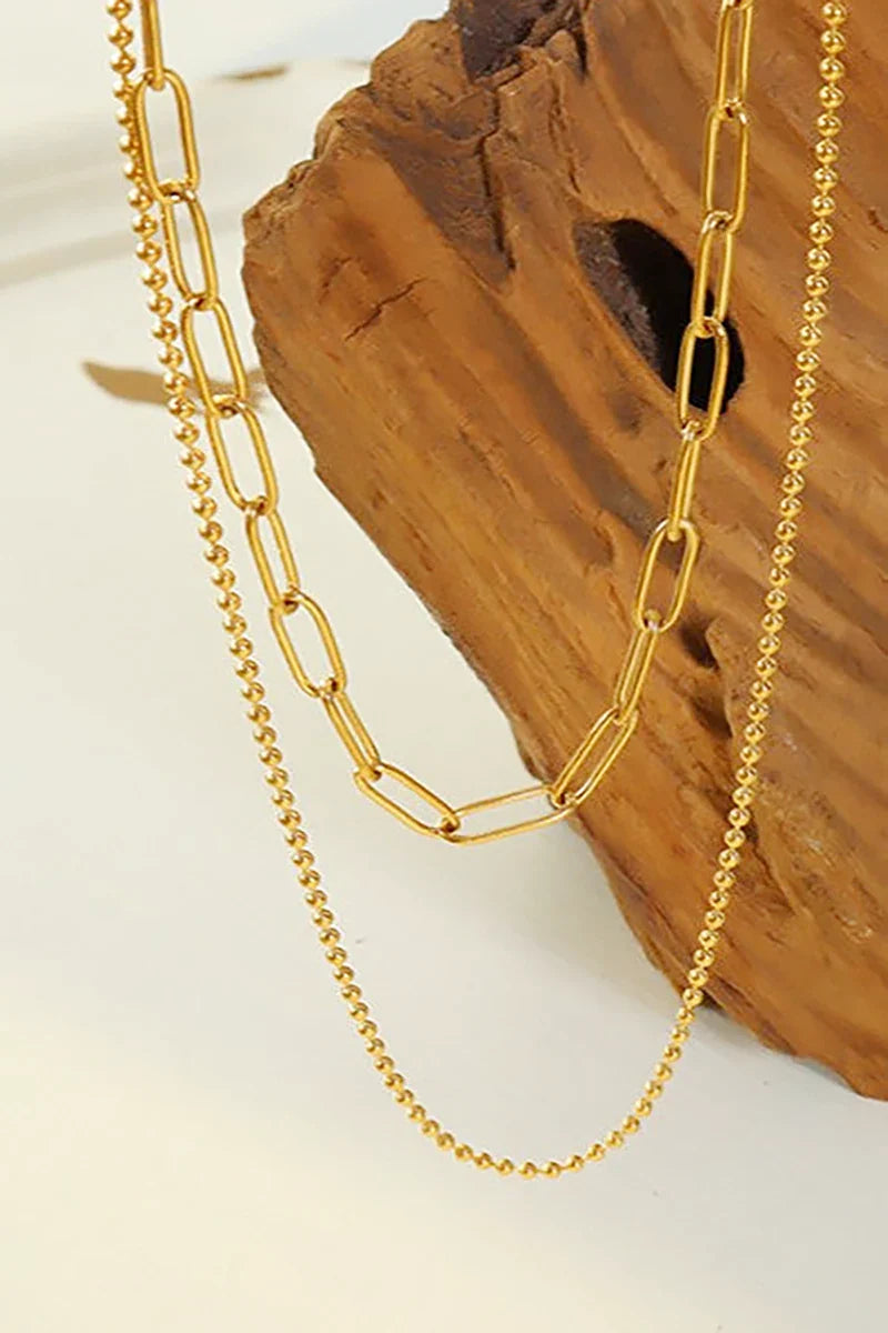 Dani Chain Necklace Set - Gold-ROVOLE