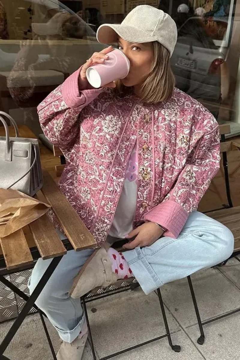 Vintage Floral Quilted Jacket-ROVOLE
