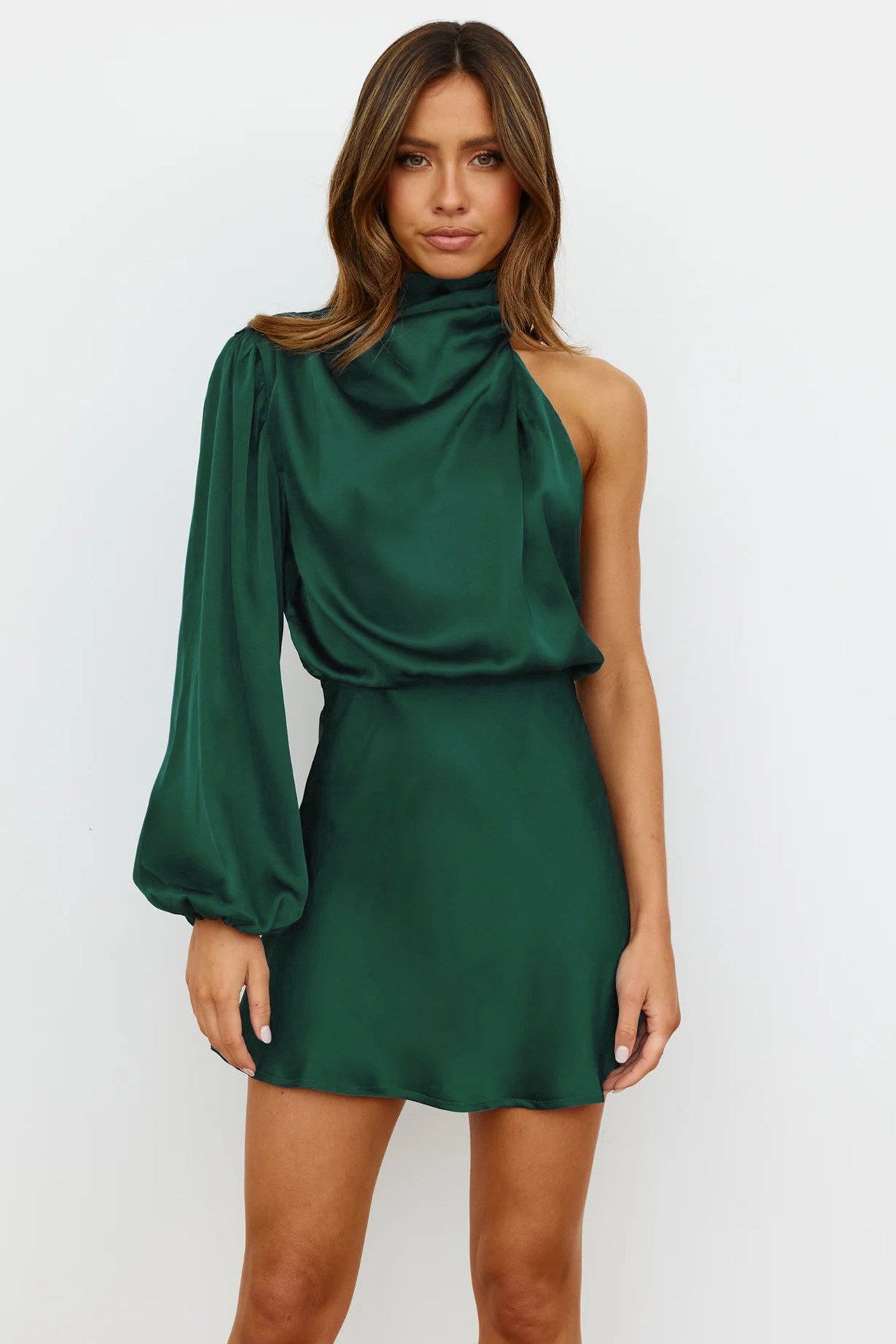 Lissy Mini Dress - Green-ROVOLE