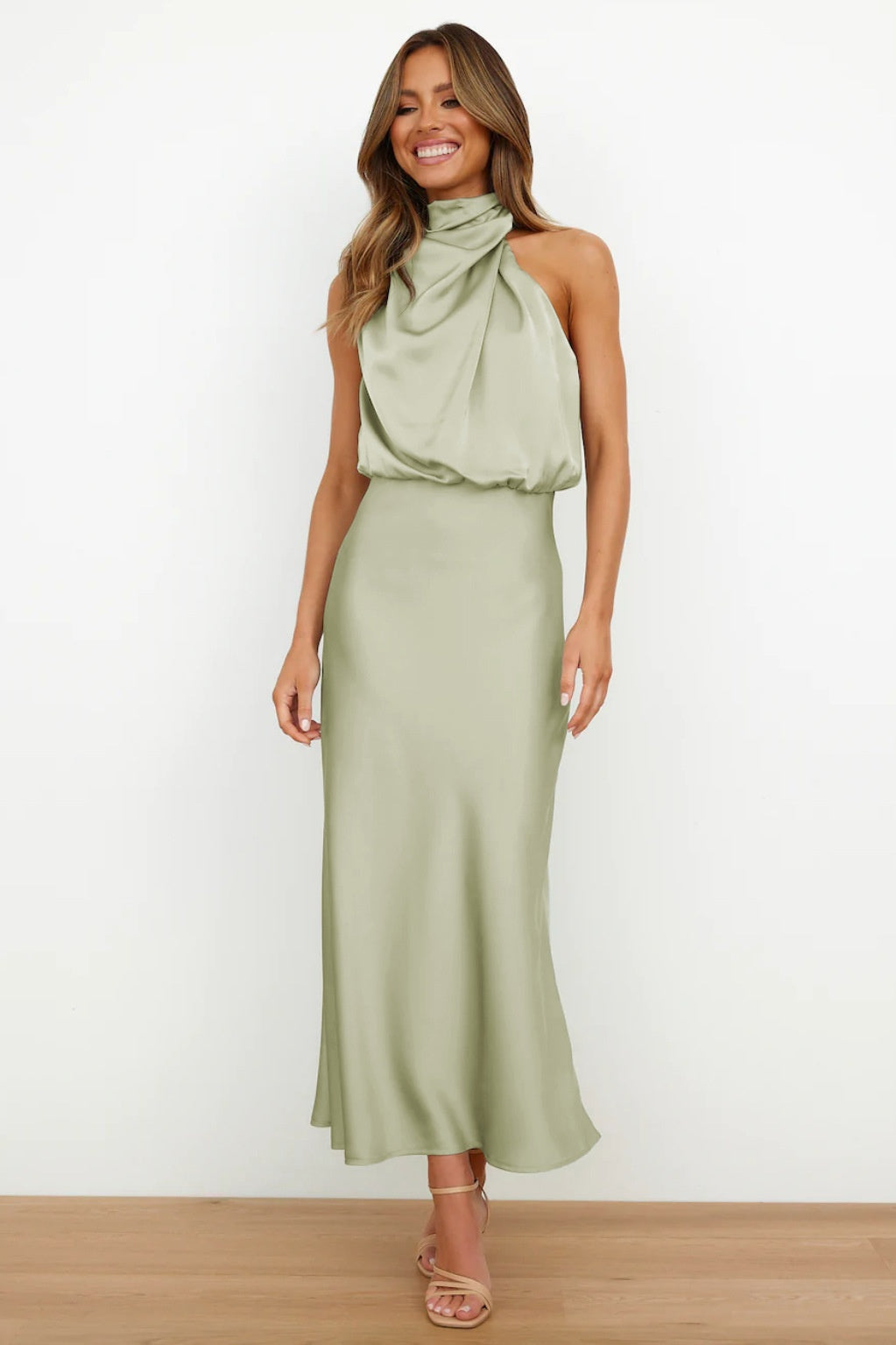 Esther Maxi Dress - Light Green-ROVOLE