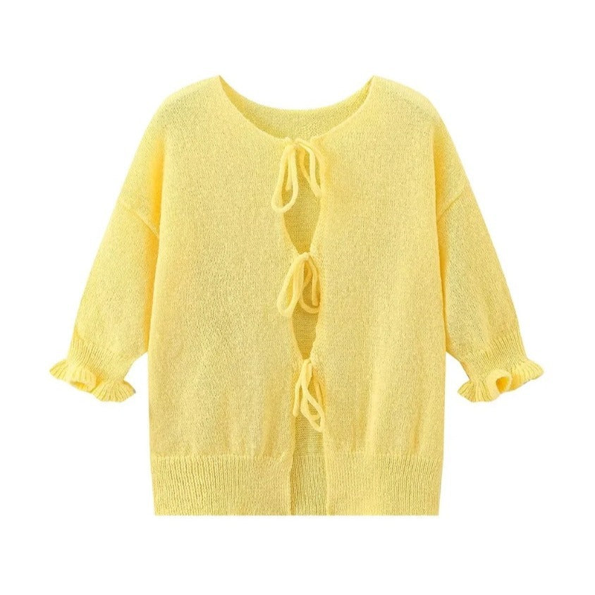 Bow Tie Cardigan-ROVOLE