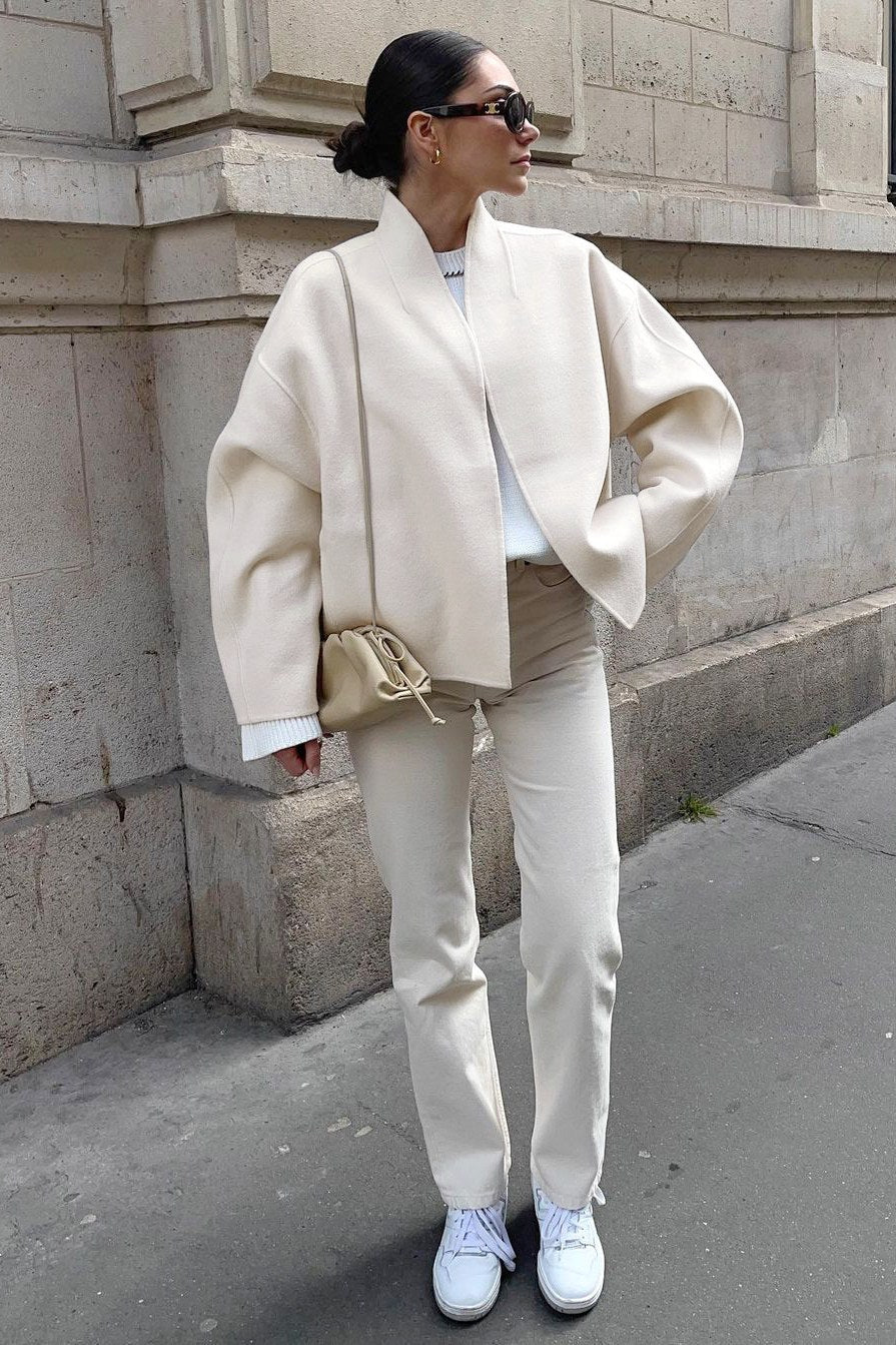 Long Sleeved V-Neck  Jacket-ROVOLE