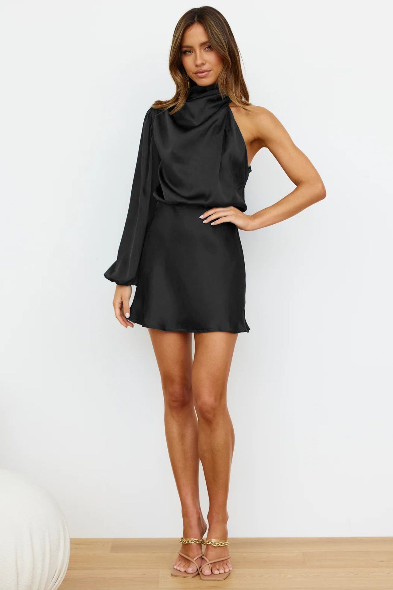 Lissy Mini Dress - Black-ROVOLE