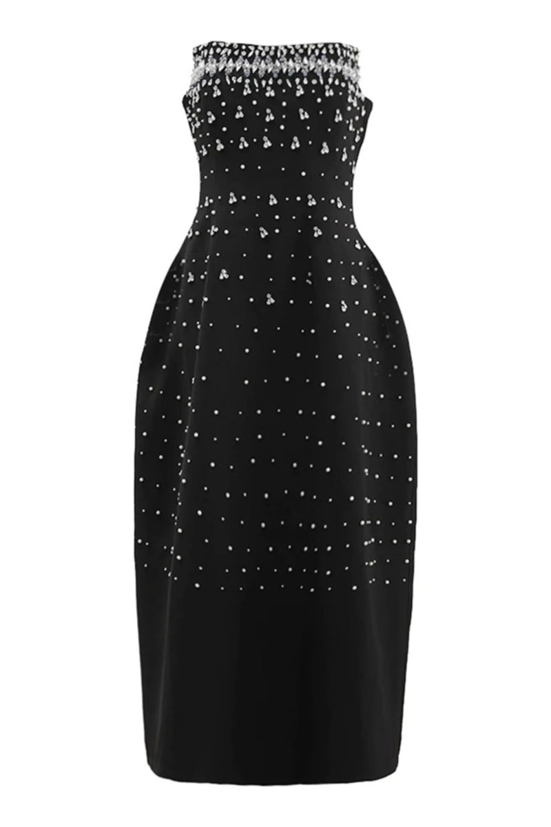 Verna Crystal-embellished Sleeveless Midi Dress-ROVOLE