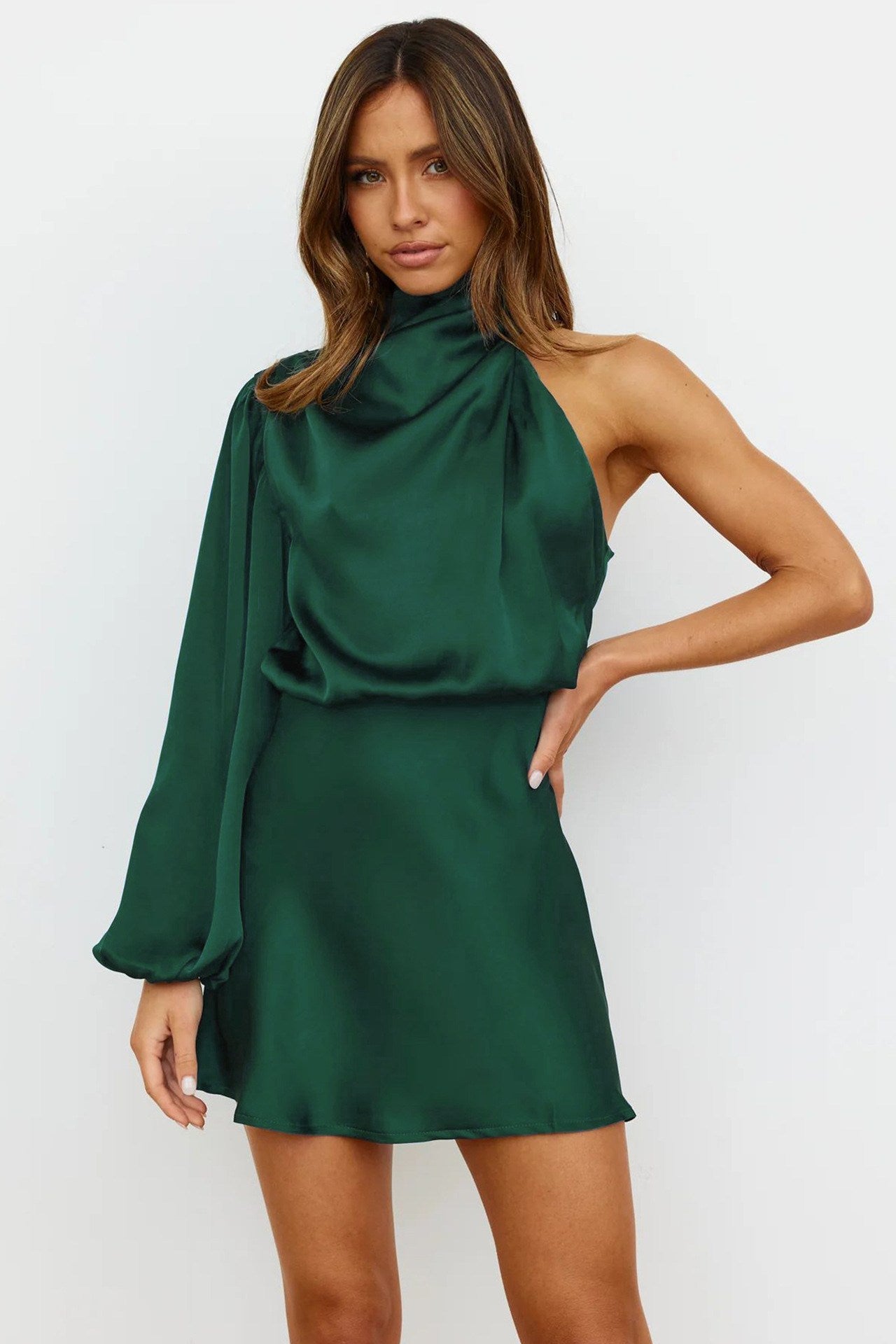 Lissy Mini Dress - Green-ROVOLE