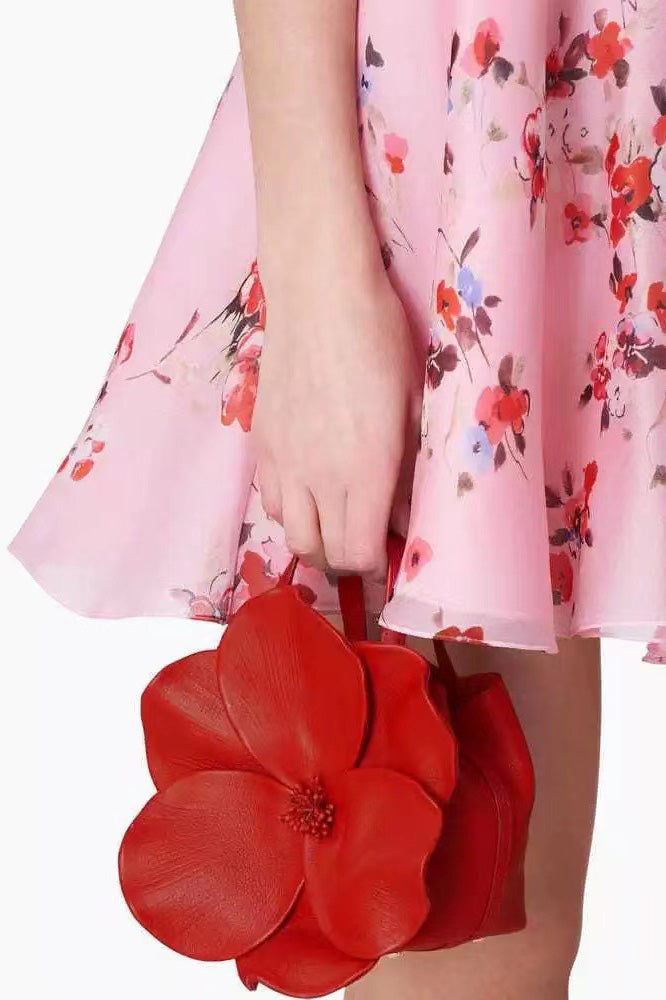 Floral PU Leather Handbag-ROVOLE