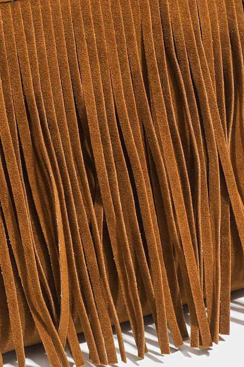 Western Cowboy Brown Fringe Crossbody Bag-ROVOLE