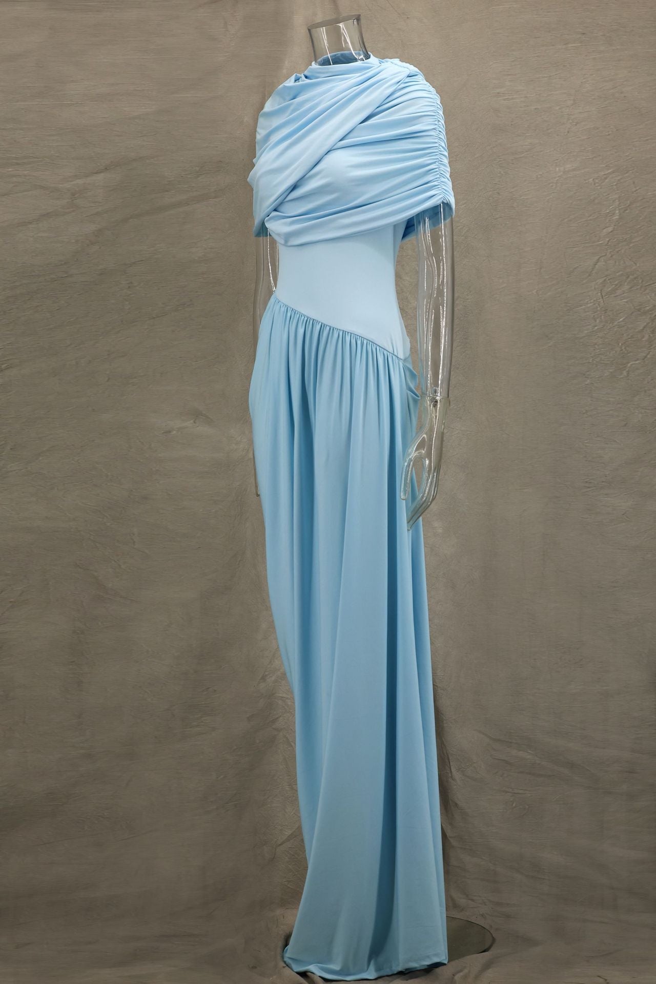 Cloud Drape Ruched Wrap Maxi Dress-ROVOLE