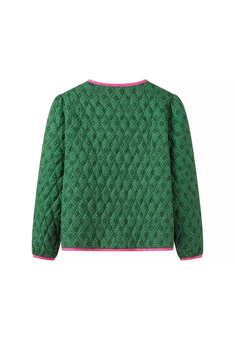 Green Quilted Jacket-ROVOLE