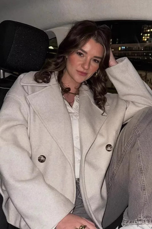 Double Breasted Cropped Jacket-ROVOLE